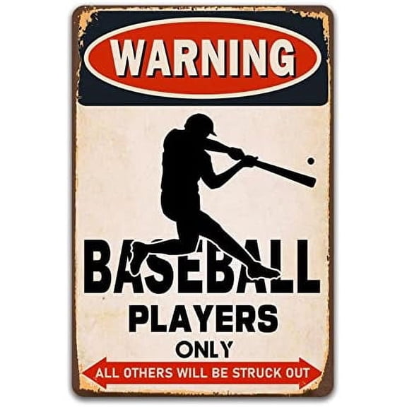 Boys Room Wall Decor Warning Baseball Players Only Sign Funny Baseball Gifts For Boys (244)