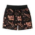 thumbnail image 1 of Boys Running Shorts Size 6 Elastic Waisted Cartoon Dinosaur Print Short Pants Drawstring Pocket Shorts Soft Comfortable Summer Daily Outerwear Beach Shorts Black 1-2 Years, 1 of 4