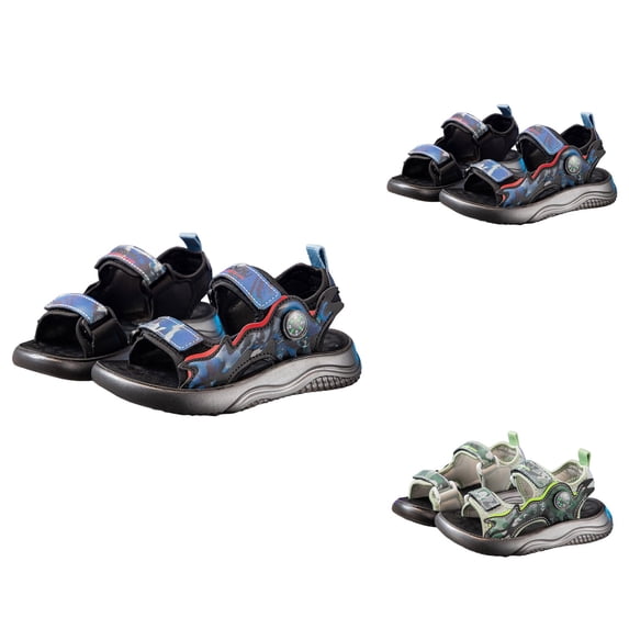Boys Sandals, Kids Camouflage Athletic Open Toe Summer Sandals with Hook & Loop Closure, Breathable Anti- Outdoor Sports Beach Shoes for Ages 4-12