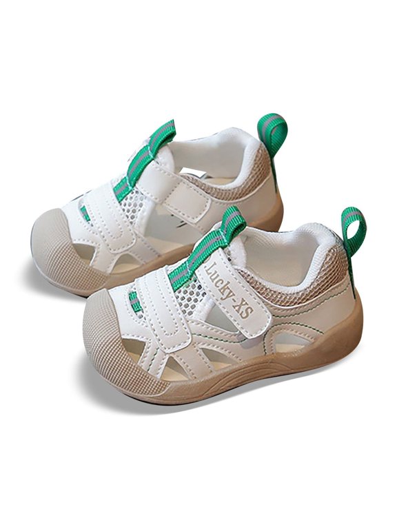 Boys Sandals Toddler Sandals Breathable Lightweight Closed Toe Shoes Casual Style For Daily Wear Outdoor Play Soft Sole Infant Footwear ,18-24 Months