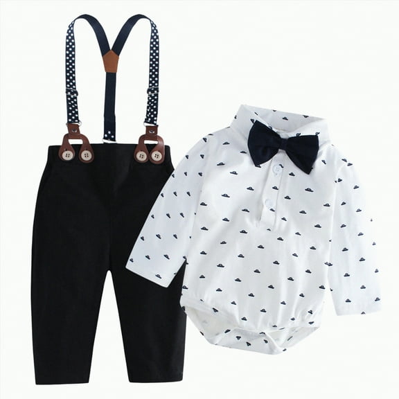 Boys School Clothes Little Fall Winter Button Front Long Sleeve Pocket 1T 2T 3T 4T 5T 6T Everyday Outfit Set 2 Pcs Boys Gentleman Vest Set Boys Weekend Birthday Suit Boys Suit