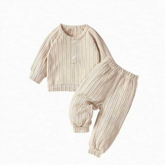 Boys School Clothes Toddler Baby Boy Fall/Winter Knitted Long Sleeve Stretch Waistband 1T 2T 3T 4T 5T 6T Everyday Outfit Set 2PCS