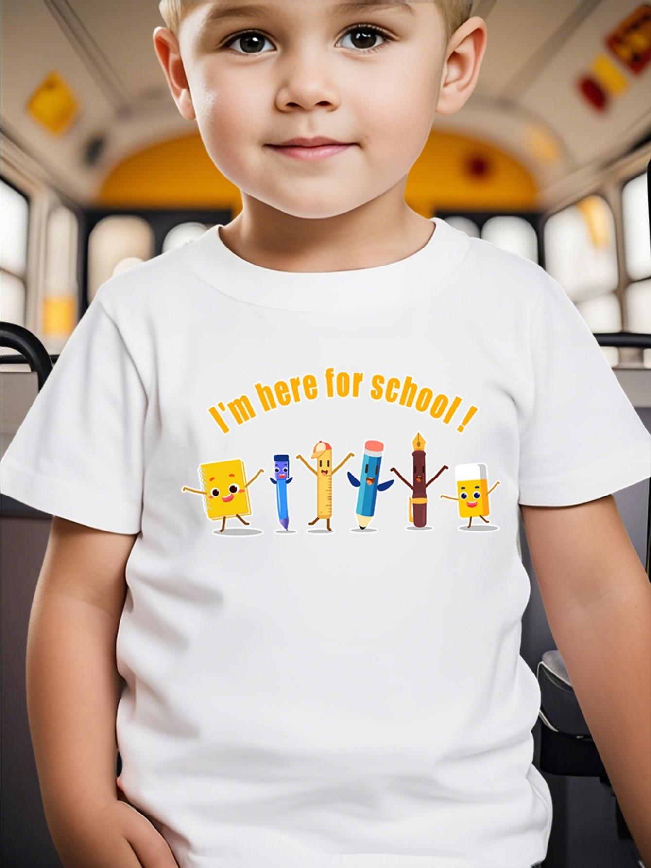 Boys' School Days T-Shirt - Funny Back to School Graphic Tee with "I'm ...