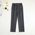 thumbnail image 1 of Boys School Pants Gray, Pleated Uniform Dress Pants for Kids with Elastic Waistband, Classic Fit Straight Leg Sizes 4-18,Size 3-4 T, 1 of 9