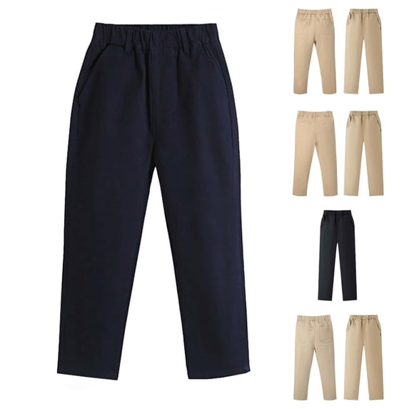 Boys School Pants Khaki Casual Dress Trousers Elastic Waist Comfortable Kids Pants for Teenagers Stretchable Long Pants for Daily Wear Sweat Pants Kids Big Kids Knit Pants Boys 5t Boys Winter 3 Month