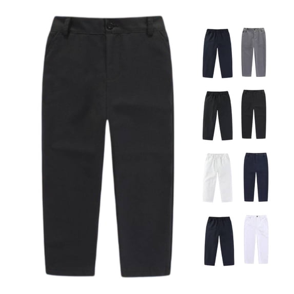 Boys School Pants – Soft Stretch Uniform Dress Pants for Daily School Wear Activities Special Events 4-15 Years Black 10-11Y