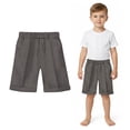 thumbnail image 1 of Boys School Pants Stretch Pleated Front Shorts Grey Uniform Pants for Girls Back To School Elastic Waistband Pants 11-12 Years, 1 of 3