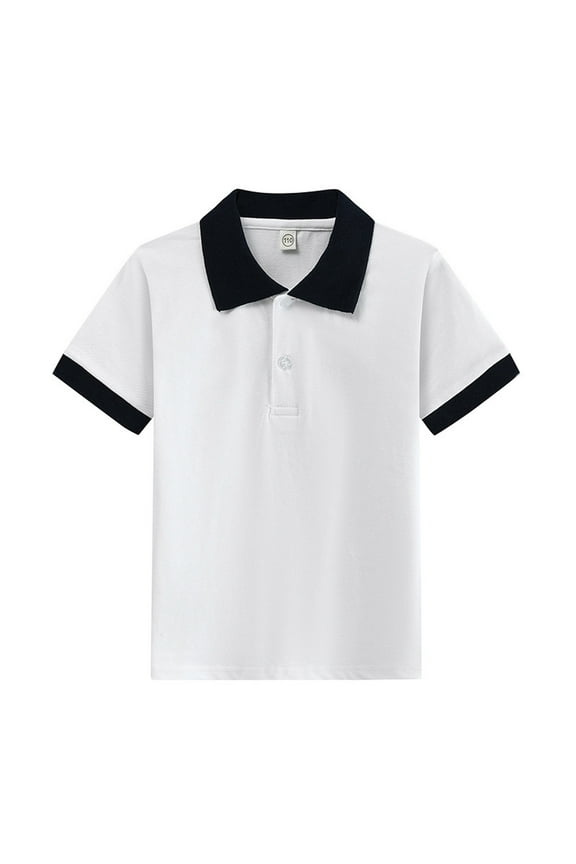 Boys School School Short Sleeve Uniform Pique Polo Shirts Navy 6 Y -7 Y
