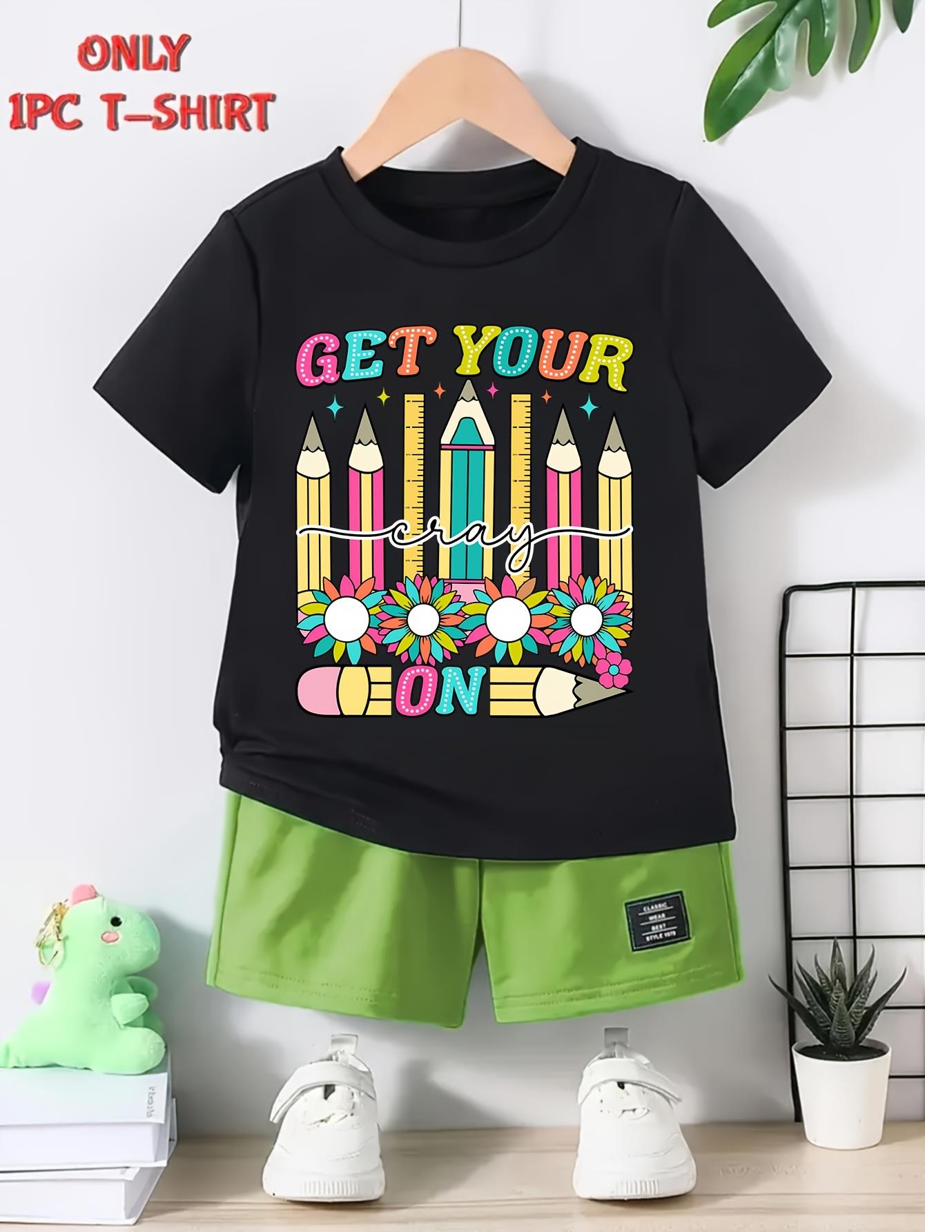Boys Purple Graphics Short Sleeves T-Shirt With Shorts Set main image 1