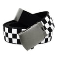 thumbnail image 1 of Boys School Uniform Antique Silver Slider Military Belt Buckle with Canvas Web Belt Large Checkered, 1 of 2