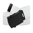 thumbnail image 1 of Boys School Uniform Black Slider Military Belt Buckle with Canvas Web Belt Medium White, 1 of 2