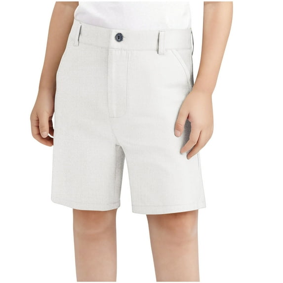 Boys School Uniform Golf Shorts Flat Front Moisture Wicking Preppy Shorts Kids Clothes with Pockets 3-18 Years