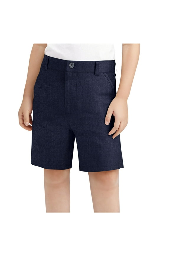 Boys School Uniform Golf Shorts Flat Front Moisture Wicking Preppy Shorts Kids Clothes with Pockets 3-18 Years