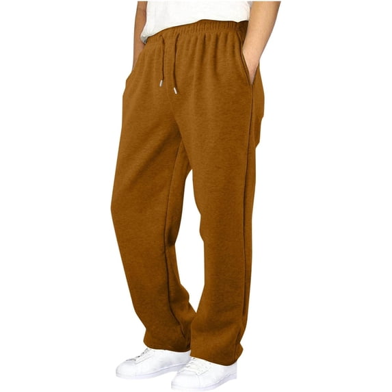 Boys School Uniform Pants,Boys Baggy Sweatpants With Pockets Straight Leg Elastic Waist Open Bottom Sweat Pant Back To School Uniform Pants Brown 01 170
