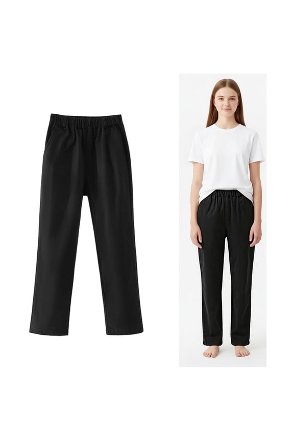 Boys School Uniform Pants Dress Pants Adjustable Waist Skinny Pants with Pockets Girls Black Uniform Pants Back To School Straight Fit School Uniform 11-12 Years