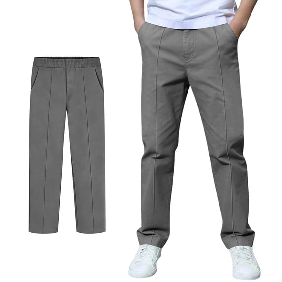 Boys School Uniform Pants Elastic Waist Straight Slim Fit Grey Uniform Pants Boys Clothes 6-7 Years