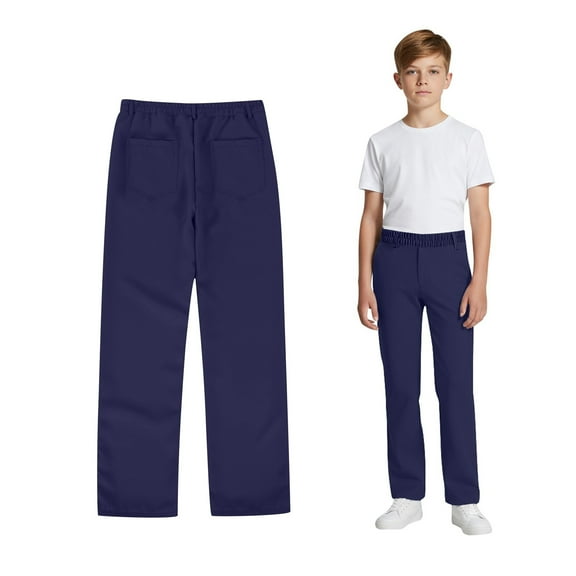 Boys School Uniform Pants Pull On Chino Pants with Pockets Straight Pants Navy Uniform Pants Boys Back To School Clothes Teen Preppy Clothes 11-12 Years