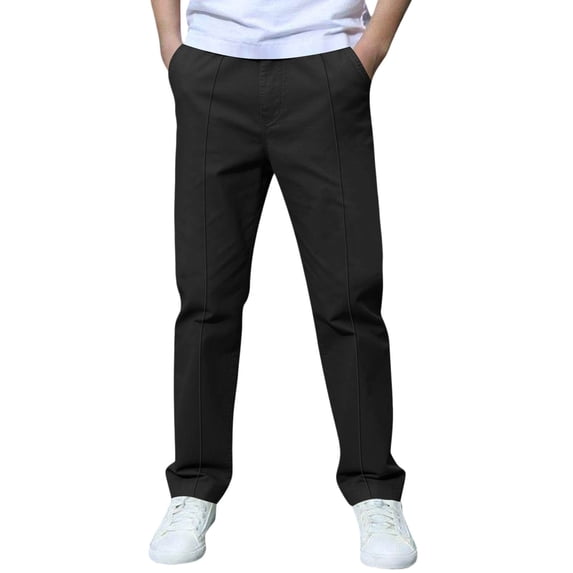Boys School Uniform Pants Str𝐞tch Pull On Bottom Kids Elastic Waist Straight Leg Trousers Girl Hign Waisted Preppy Clothes