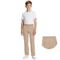 thumbnail image 1 of Boys School Uniform Pants Straight Pants with Pockets Pull On Pants Stretch Pants Boy Khaki Uniform Pants Back to School Clothes Teen Boys Clothes 11-12 Years, 1 of 6
