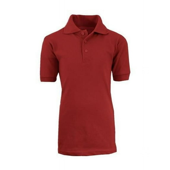 Boys School Uniform Polo Shirt, Burgundy - Size 5 - Case of 36 - 36 Per Pack
