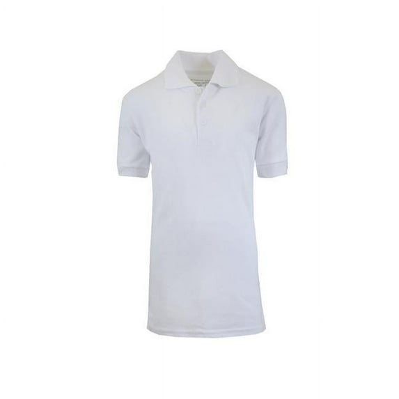 Boys School Uniform Polo Shirt, White - Size 16 - Case of 36 - 36 Per Pack
