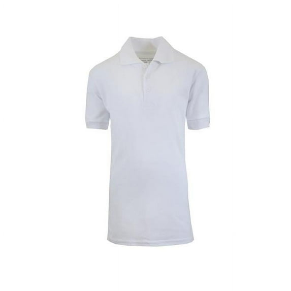 Boys School Uniform Polo Shirt, White - Size 18 - Case of 36 - 36 Per Pack