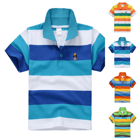 Boys School Uniform Polo Shirts Solid Color Quick Dry Short Sleeve Uniform Shirt Kids Summer Lightweight Comfy Athletic Clothes