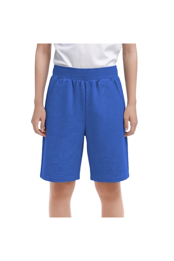 Boys' School Uniform Sensory-Friendly French Terry Short Blue 140