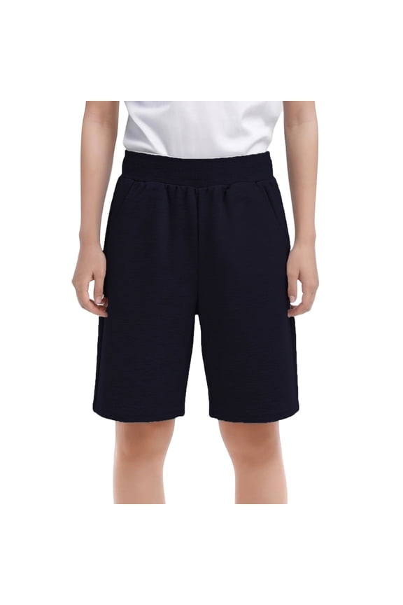 Boys' School Uniform Sensory-Friendly French Terry Short Navy 140