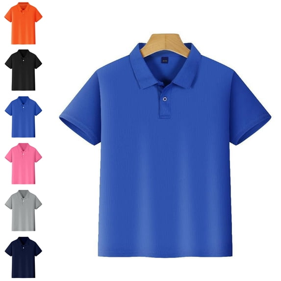 Boys School Uniform Short Sleeve Boys's Polo Shirts Quick Dry Boys Collared Shirt 7-8 Years