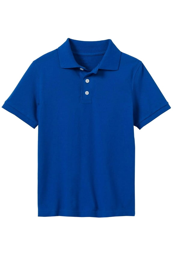Boys School Uniform Short Sleeve Pique Polo Shirt (XS-2XL)