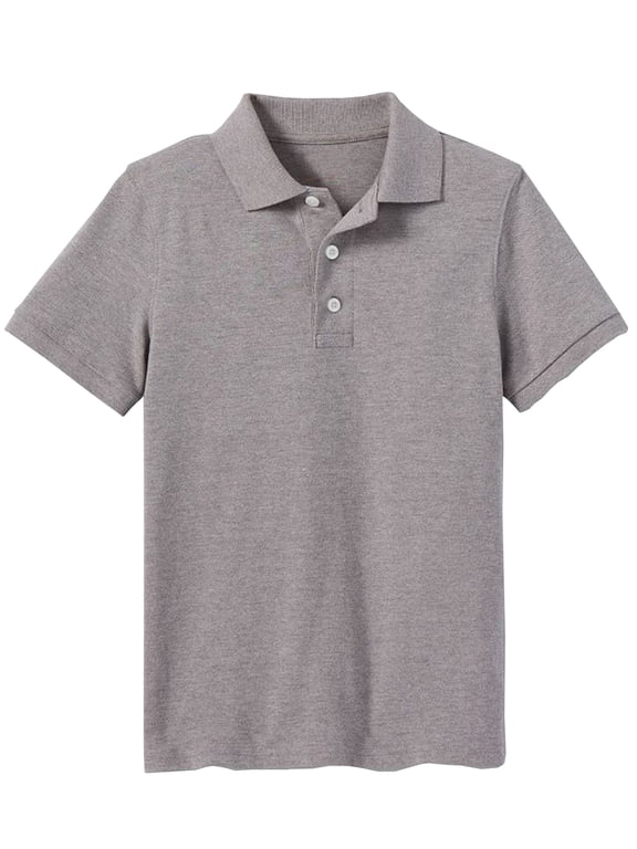 Boys School Uniform Short Sleeve Pique Polo Shirt (XS-2XL)