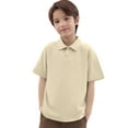 thumbnail image 1 of Boys School Uniform Short Sleeve Polo Shirt Button Closure Beige 13 Y -14 Y, 1 of 4