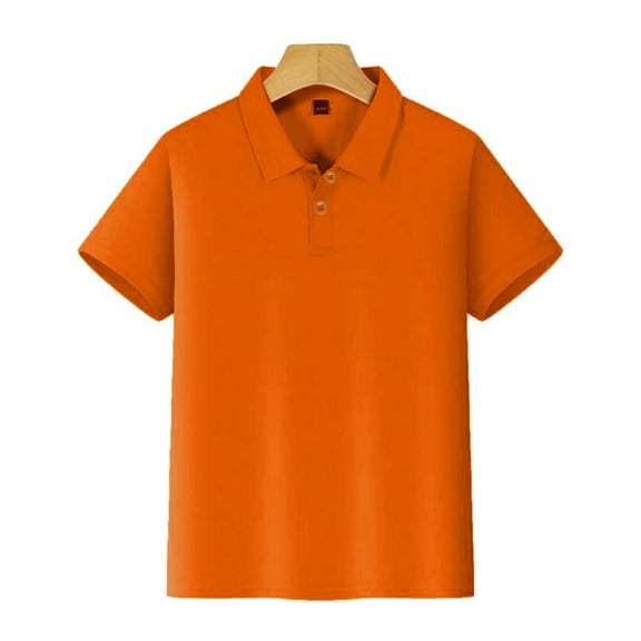Boys' School Uniform Short Sleeve Polo Shirt, Button Closure, Comfortable & Soft Pique Fabric