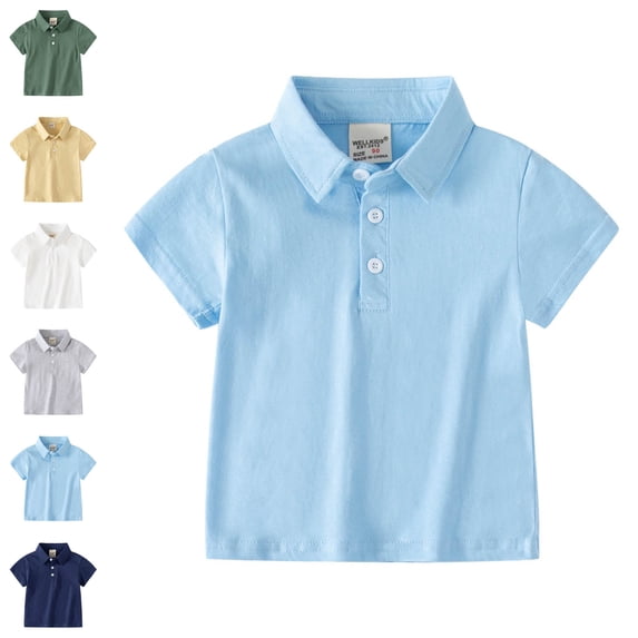Boys' School Uniform Short Sleeve Polo Shirts for Boys Soft Youth Golf Shirt 18-24 Months