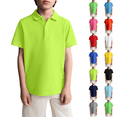 thumbnail image 1 of Boys School Uniform Short Sleeve Stain Guard Polo Shirt Fluorescent Green 110, 1 of 5