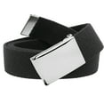 thumbnail image 1 of Boys School Uniform Silver Flip Top Military Belt Buckle with Canvas Web Belt Small Black, 1 of 3