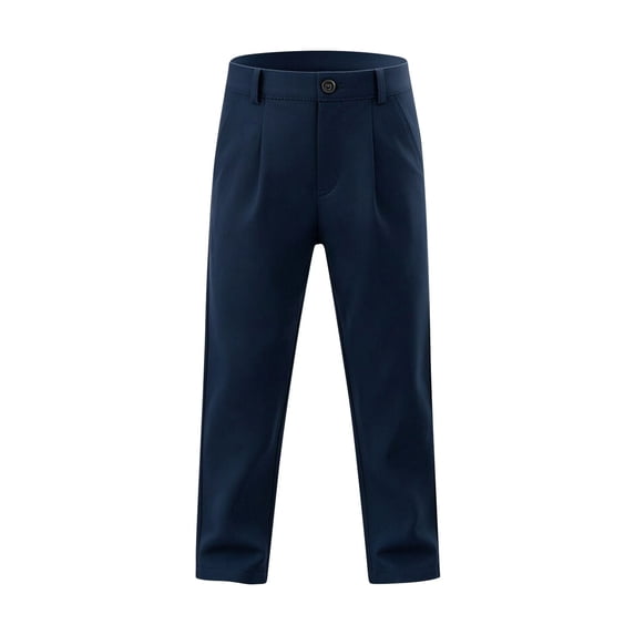 Boys School Uniforms Pants Straight Leg Chino Pants Stretch Button Straight Leg Trousers With Side Pockets Child Comfort Casual Daily Wear Pants