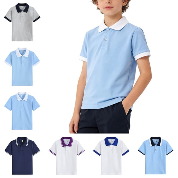 Boys' School Uniforms Short Sleeve Youth Polo Shirts for Boys Casual Golf Shirt 3-4 Years