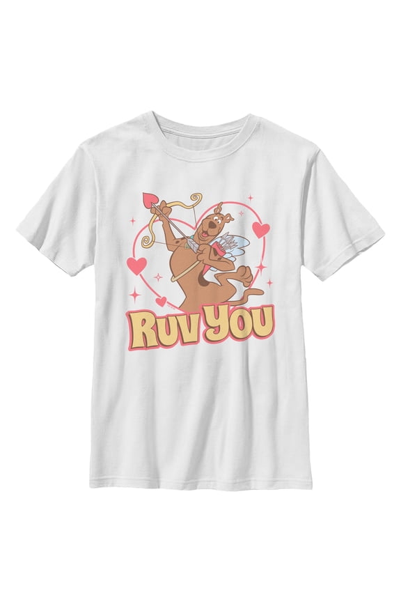 Boys Scooby Doo I Ruv You Hearts T Shirt