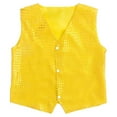 thumbnail image 1 of Boys Sequin Vest - Colorful Shiny Dance Vest for Boys - Party Costume for Girls and Boys,Color:Yellow,3-4 Years, 1 of 9