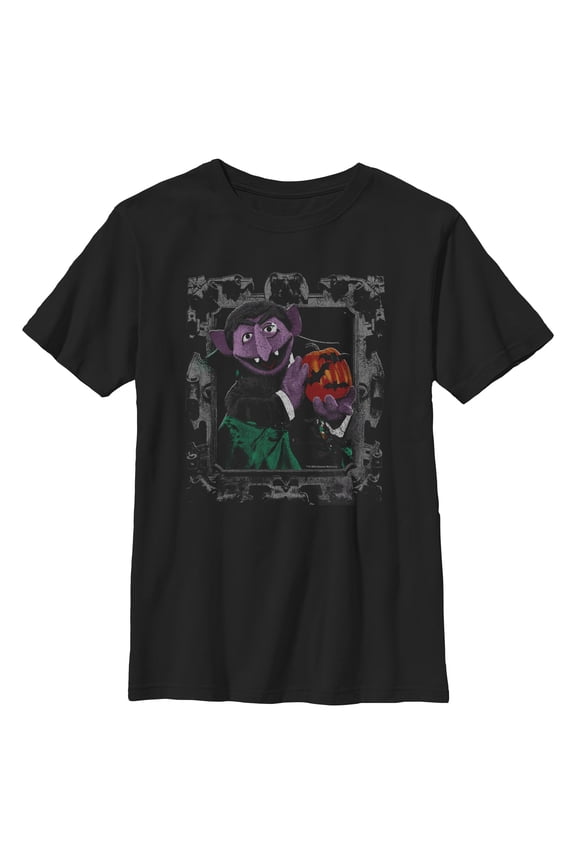 Boys Sesame Street Count von Count Portrait T Shirt