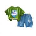 thumbnail image 1 of Boys' Set Summer Fashionable Children's Clothing Handsome Boys' Clothing Summer Baby Monster Short Sleeve Baby Two Piece Set, 1 of 3