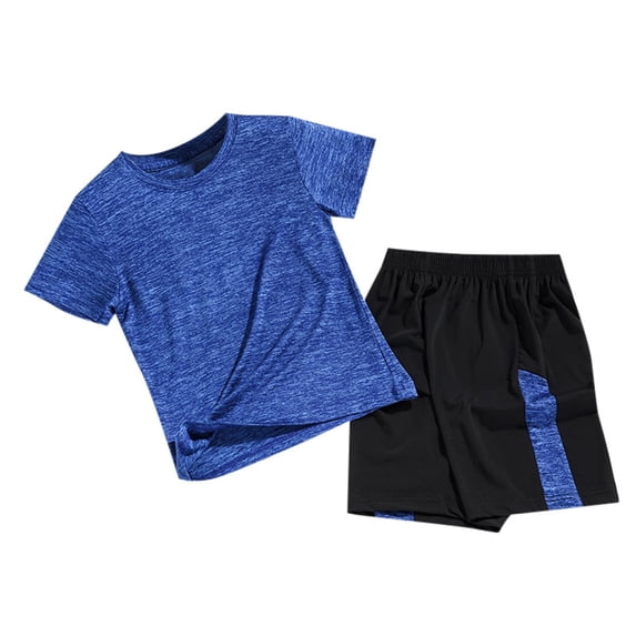 Boys Sets Boys Girls Sports Suit Short Sleeve T Shirt Tops with Shorts Summer Quick Drying Clothing Set Jogging Football Tracksuit BU2, 4-5 Years