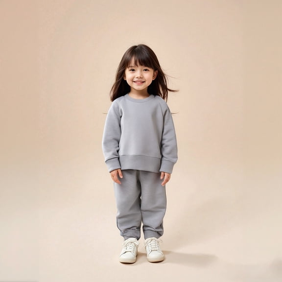 Boys Sets Long Sleeve Crewneck Grey Casual Sweatshirt Sweatpants 2 Piece Winter Clothes 6-12 Months Old Boy Clothes Boys Girls Fashion