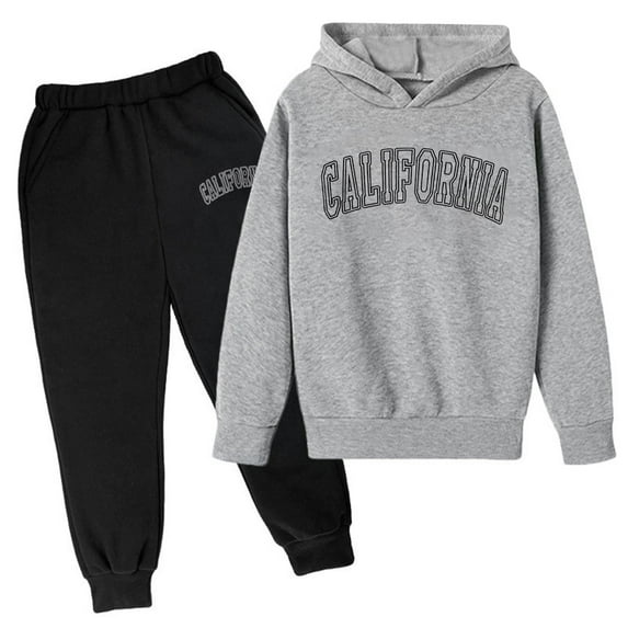 Boys Sets Size 6 Children's Hoodie Pullover Sweatshirt Set Popular Printed Hoodie Set On Underwear 2023 Casual Letter Printed Long Sleeve Out Wear Dark Gray, 9-10 Years