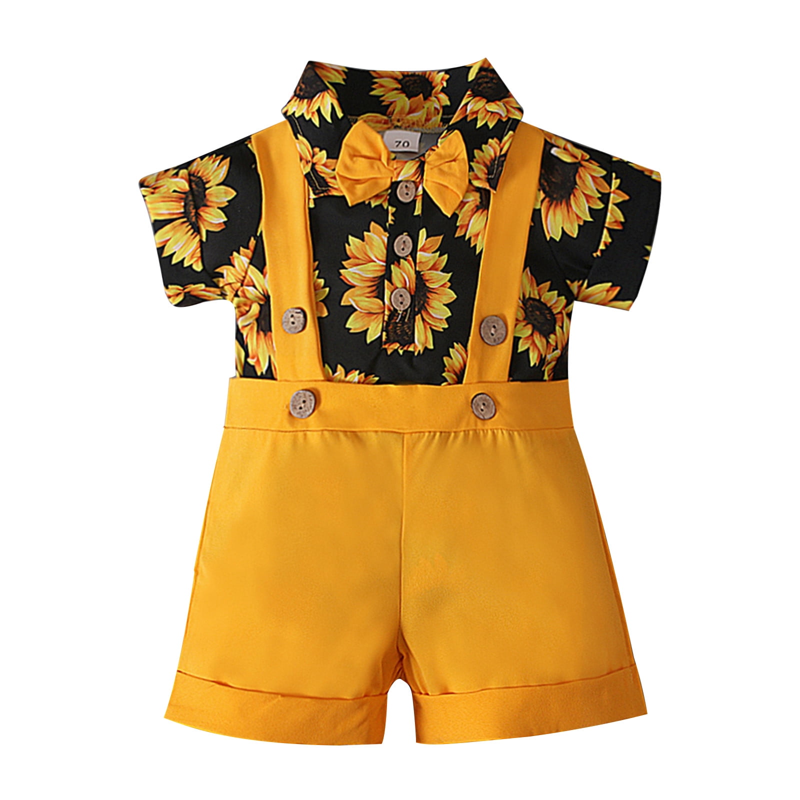 Boys Sets Size 78 Toddler Boys Summer Set Sunflowers Print Romper