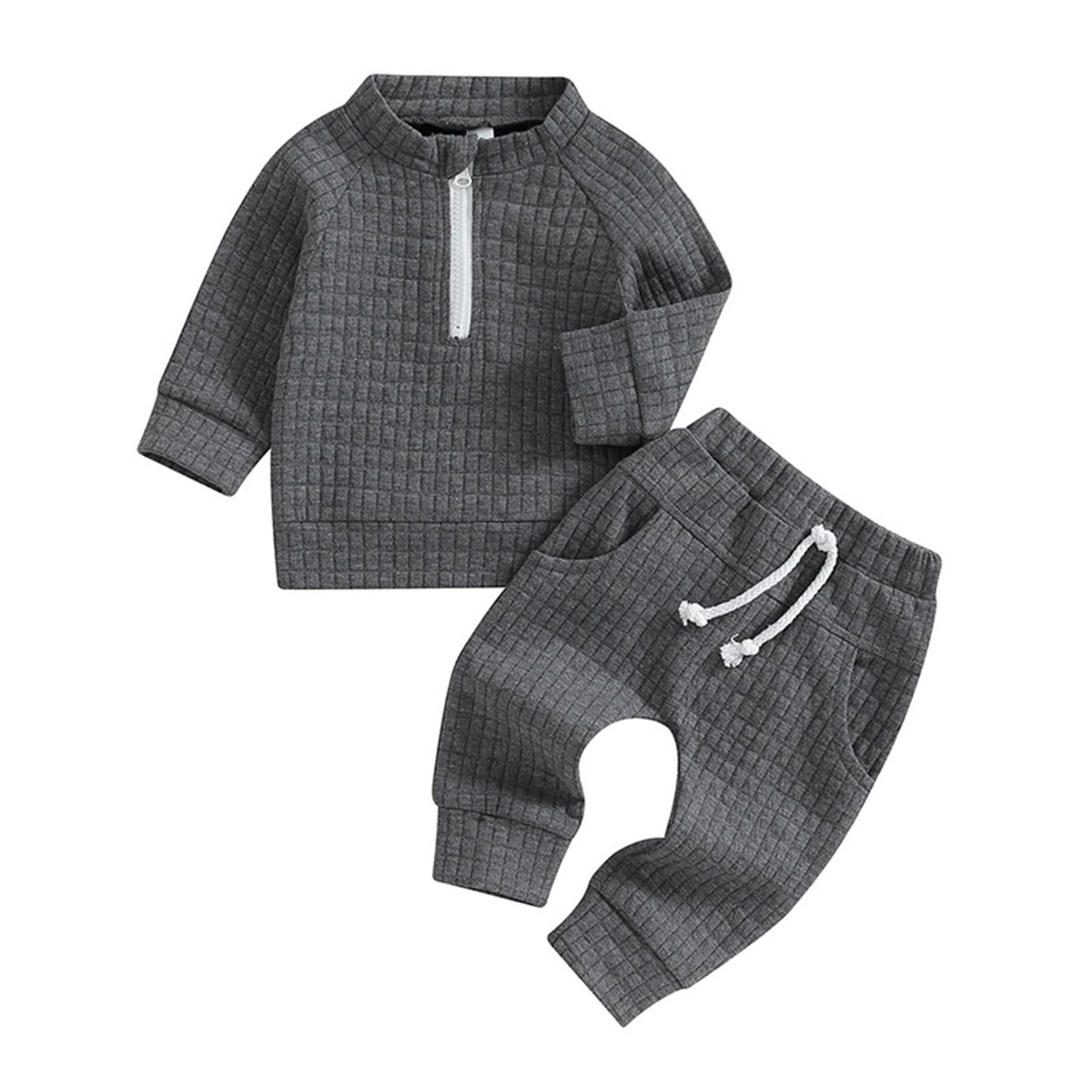 Boys Sets Summer Autumn Winter Children's Clothing 1 4 Years Old Fashion Children's Sportswear Set Long Sleeve Trousers Two Piece Set Grey, 3 Years