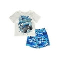 thumbnail image 1 of Boys' Shark & Monster Truck Graphic T-Shirt & Camo Shorts Set 2Pcs Breathable Summer Clothes,Casual Outdoor Wear, 1 of 8