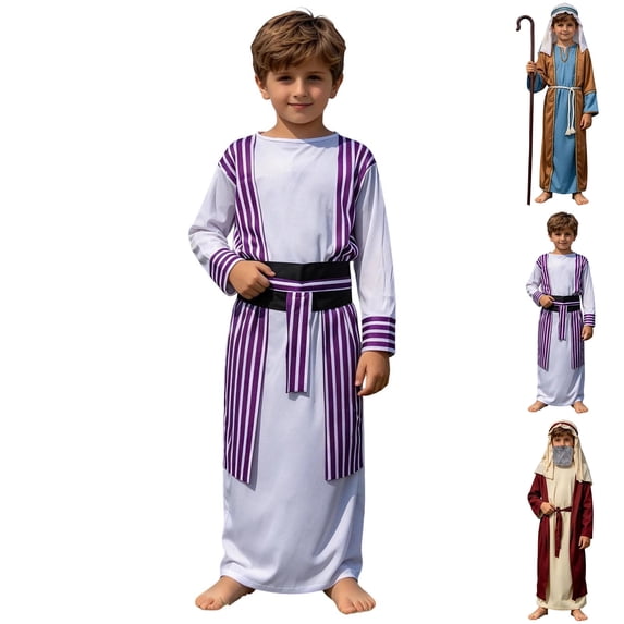 Boys Shepherd Saint Robe Set Kids Nativity for Boys Size 5-10 Years